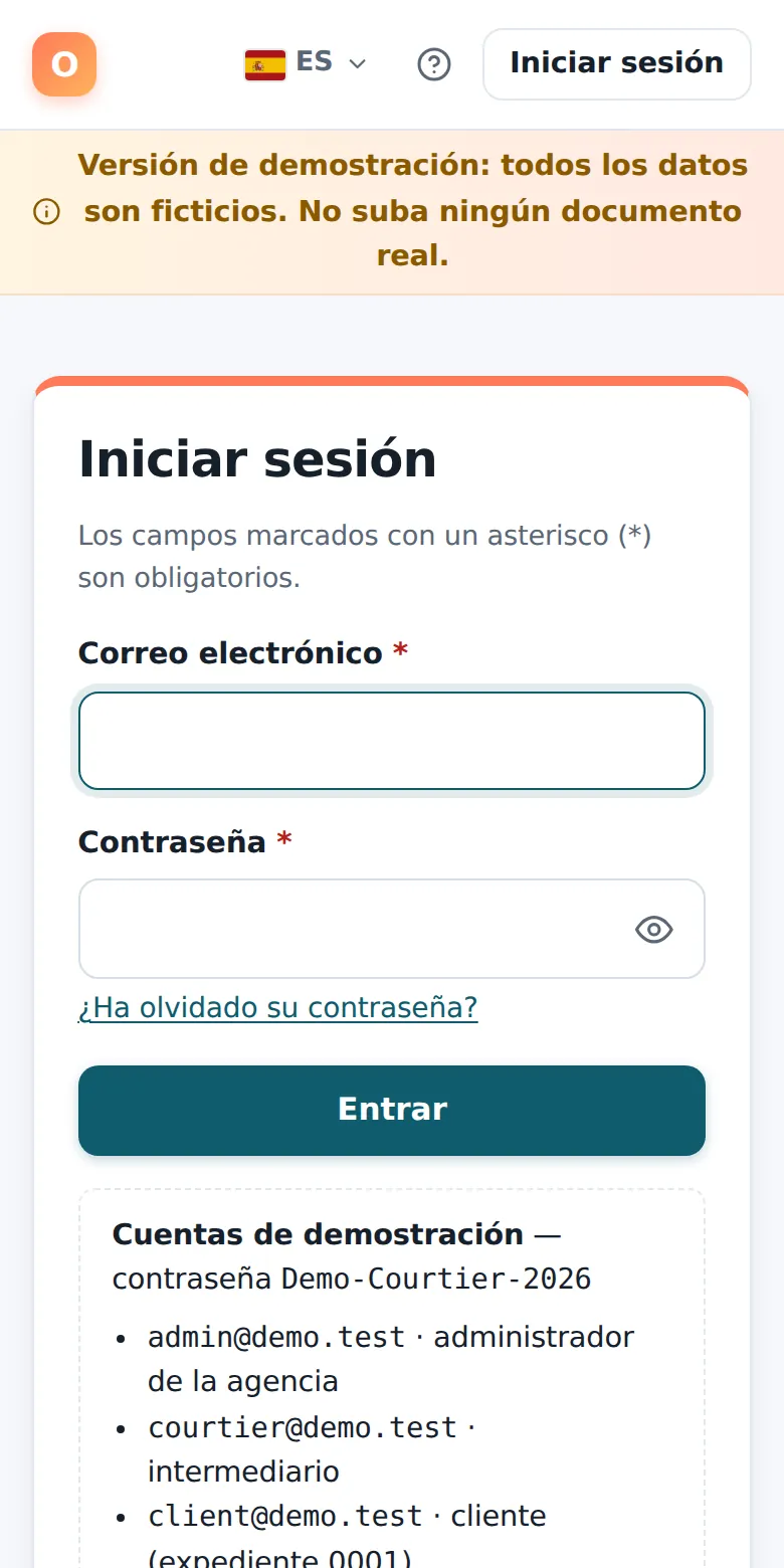 La página de inicio de sesión.