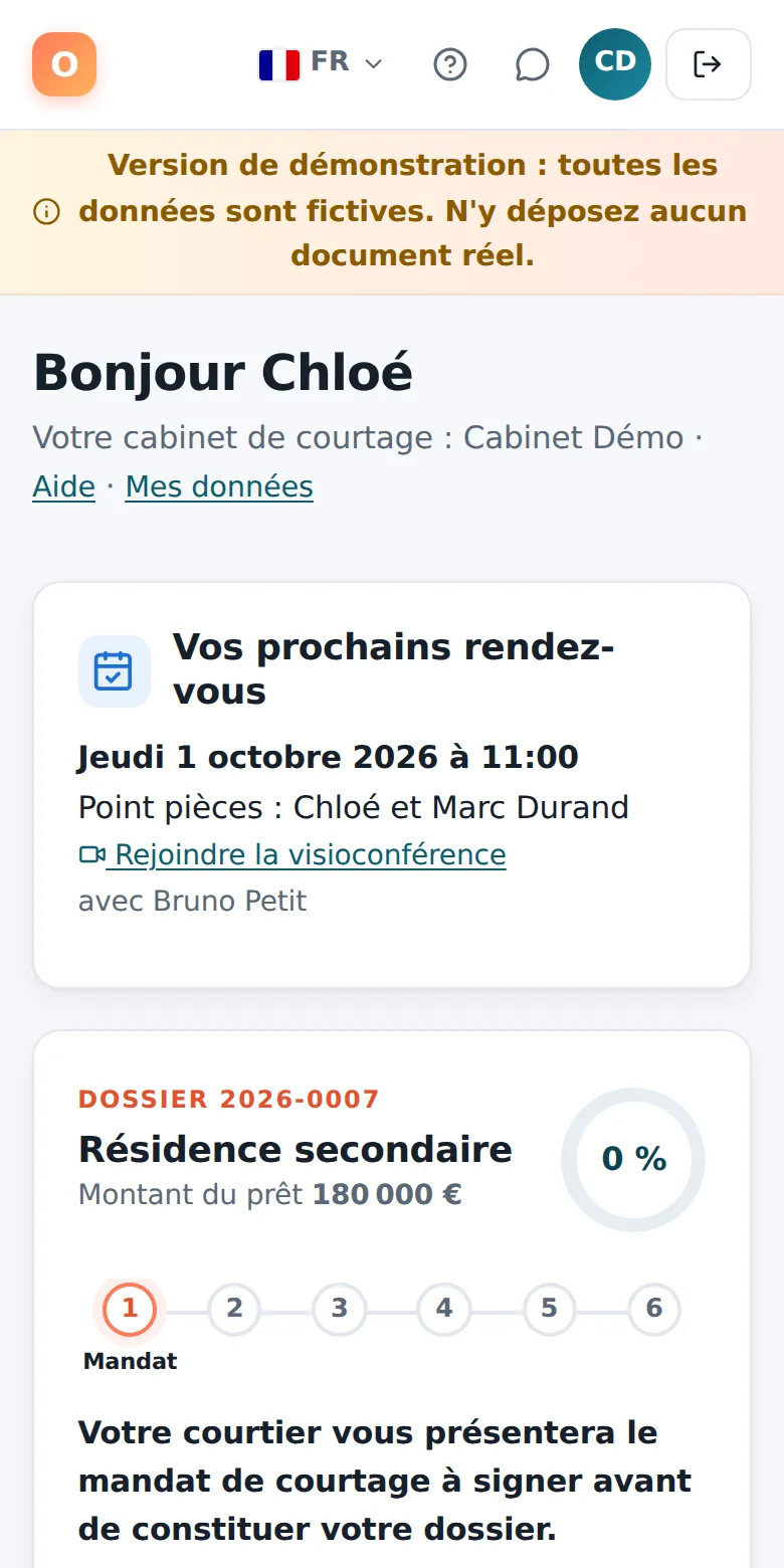L'espace client, sur téléphone.
